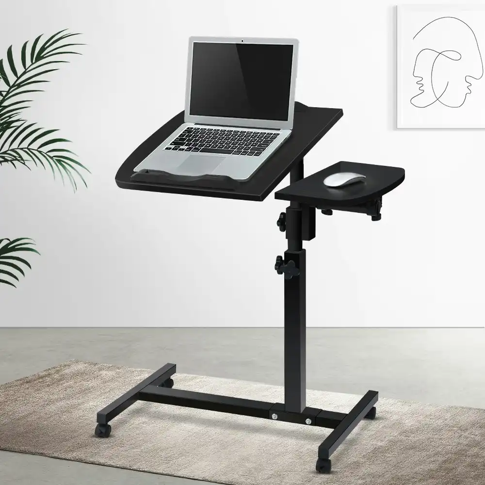 Artiss Laptop Desk Stand Height Adjustable With Fan Cooler Black