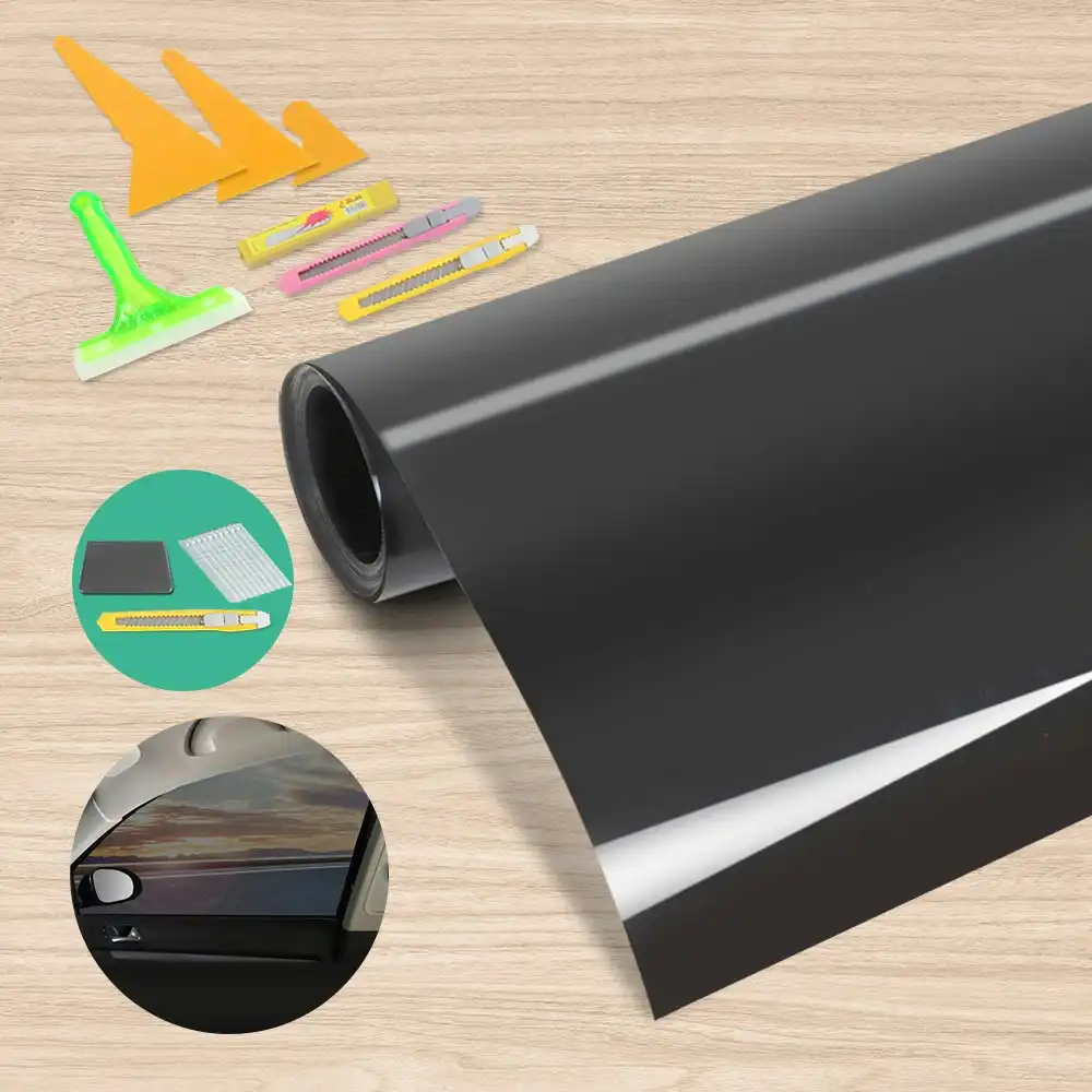 Giantz Window Tint Film 35% VLT Black Roll 76cm X 7m Home House Tinting Tools Kit