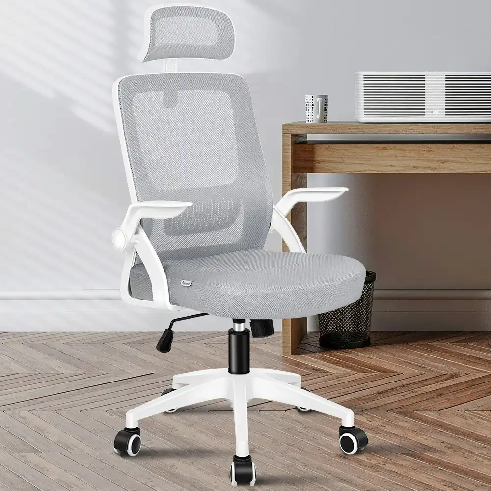 Alfordson Mesh Office Chair White & Grey