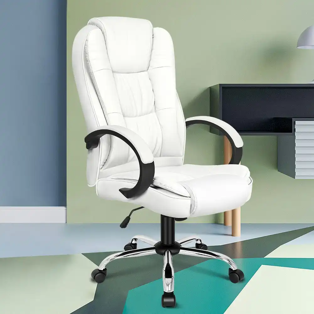 Alfordson Office Chair Tilt Adjustable Adam White