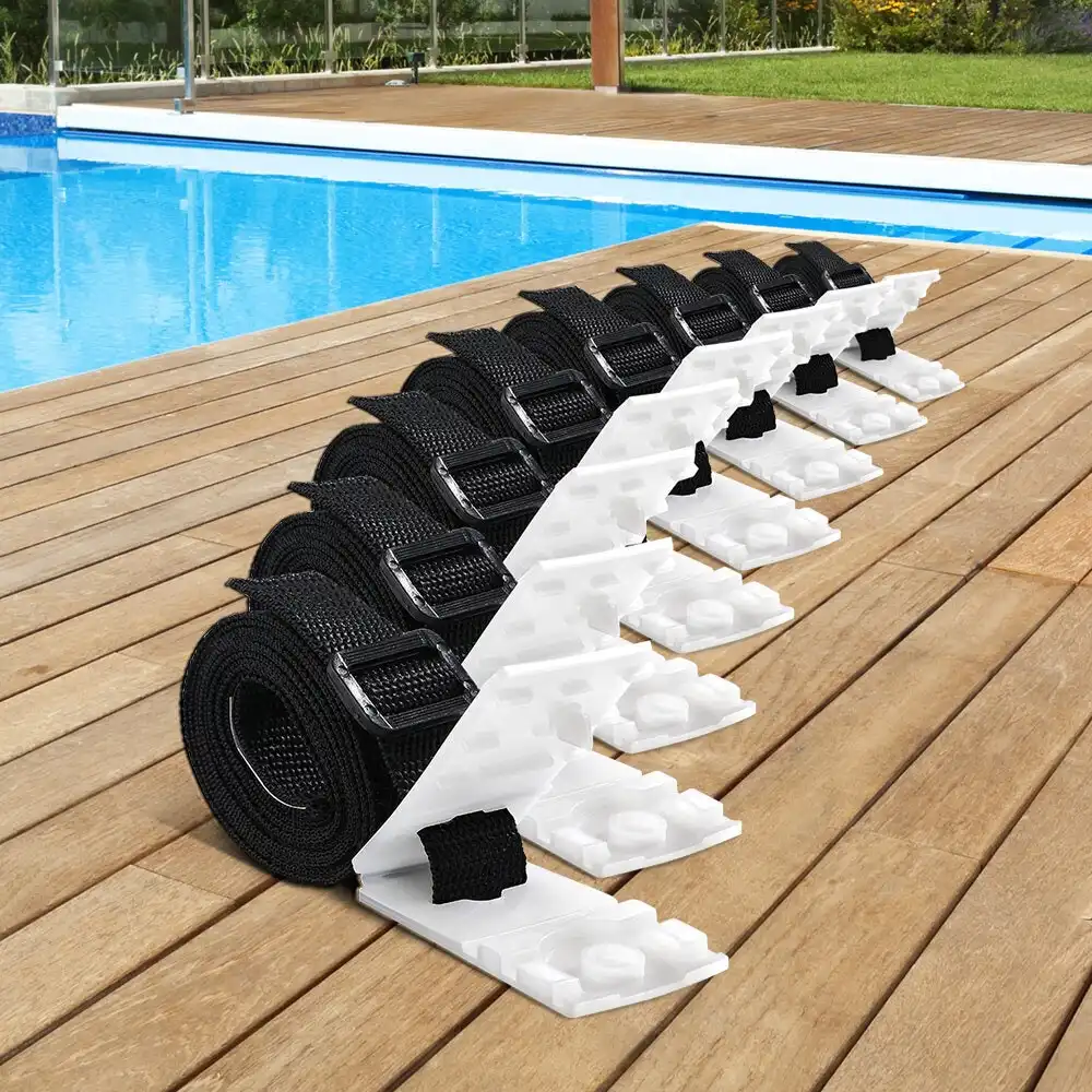 Alfordson Pool Cover Roller Straps Kit 8PCS Swimming Pool Blanket Attachment