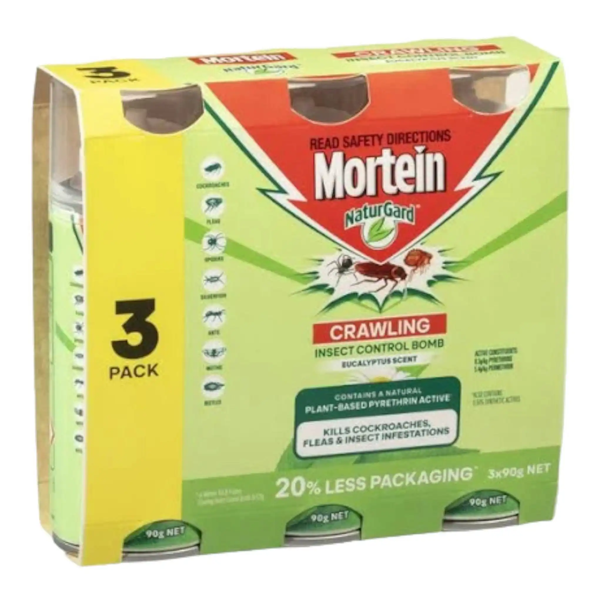 Mortein Naturgard Crawling Insect Control Bomb 3 Pack