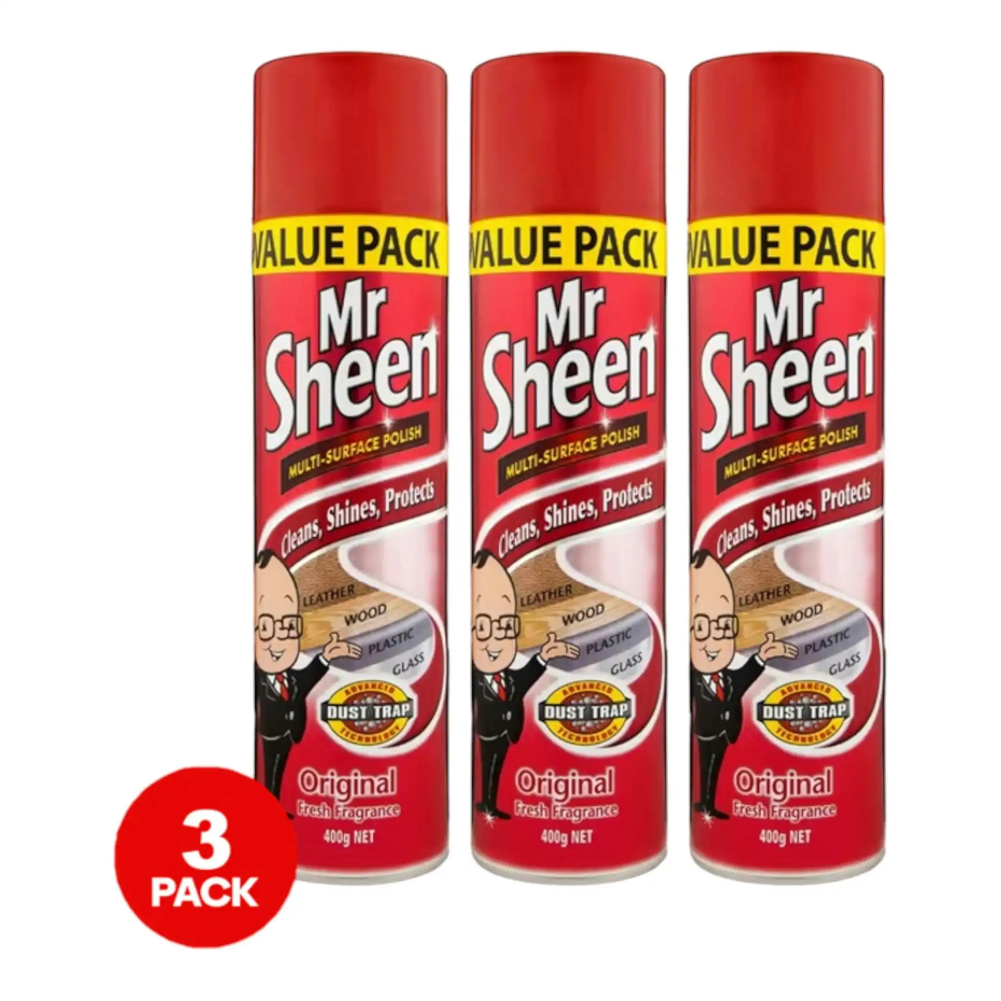 3 Pack Mr Sheen Regular Furniture Polish Spray 250g