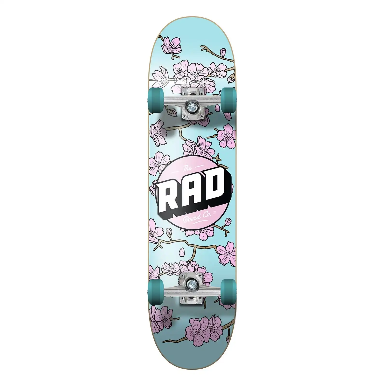 RAD Complete Dude Crew 7.75" x 31" Skateboard - Cherry Blossom Pink / Blue