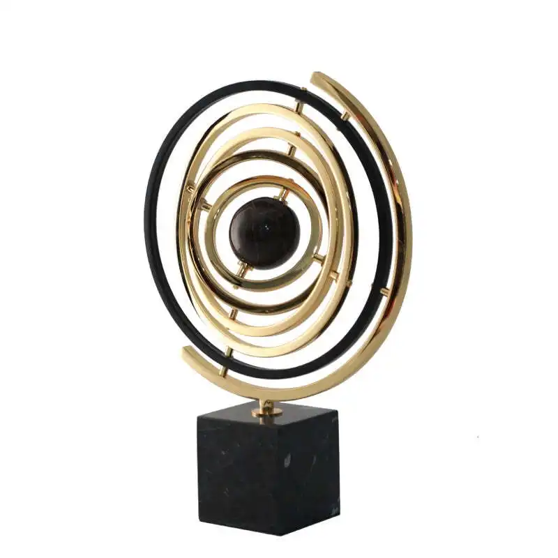 Viviendo Orbital Motion Bronze & Marble Globe of World  Ornament