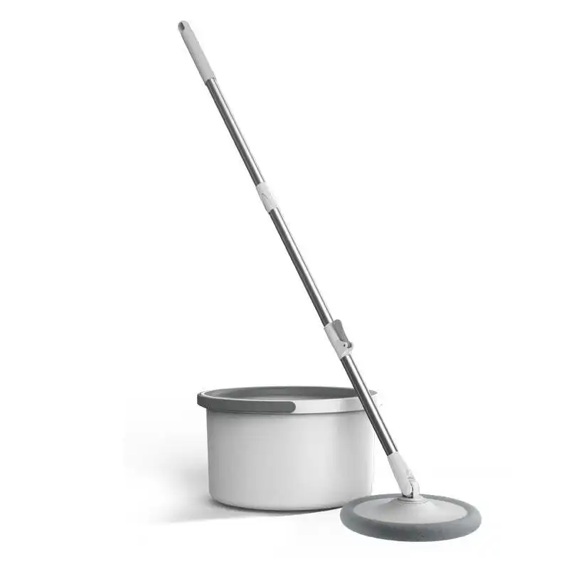 Self Wringing Spin Mop Bucket Set with Extendable Handle 360Â° Swivel and 2x Microfibre Mop Heads - Classic