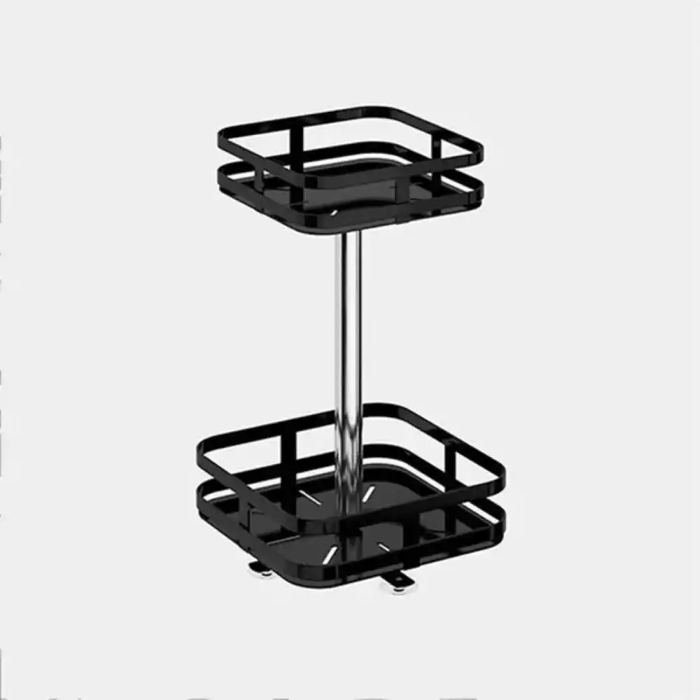 Viviendo Square Rotating Spice Rack Organiser for Pantry, Kitchen Countertop,  Multitiered in Carbon Steel