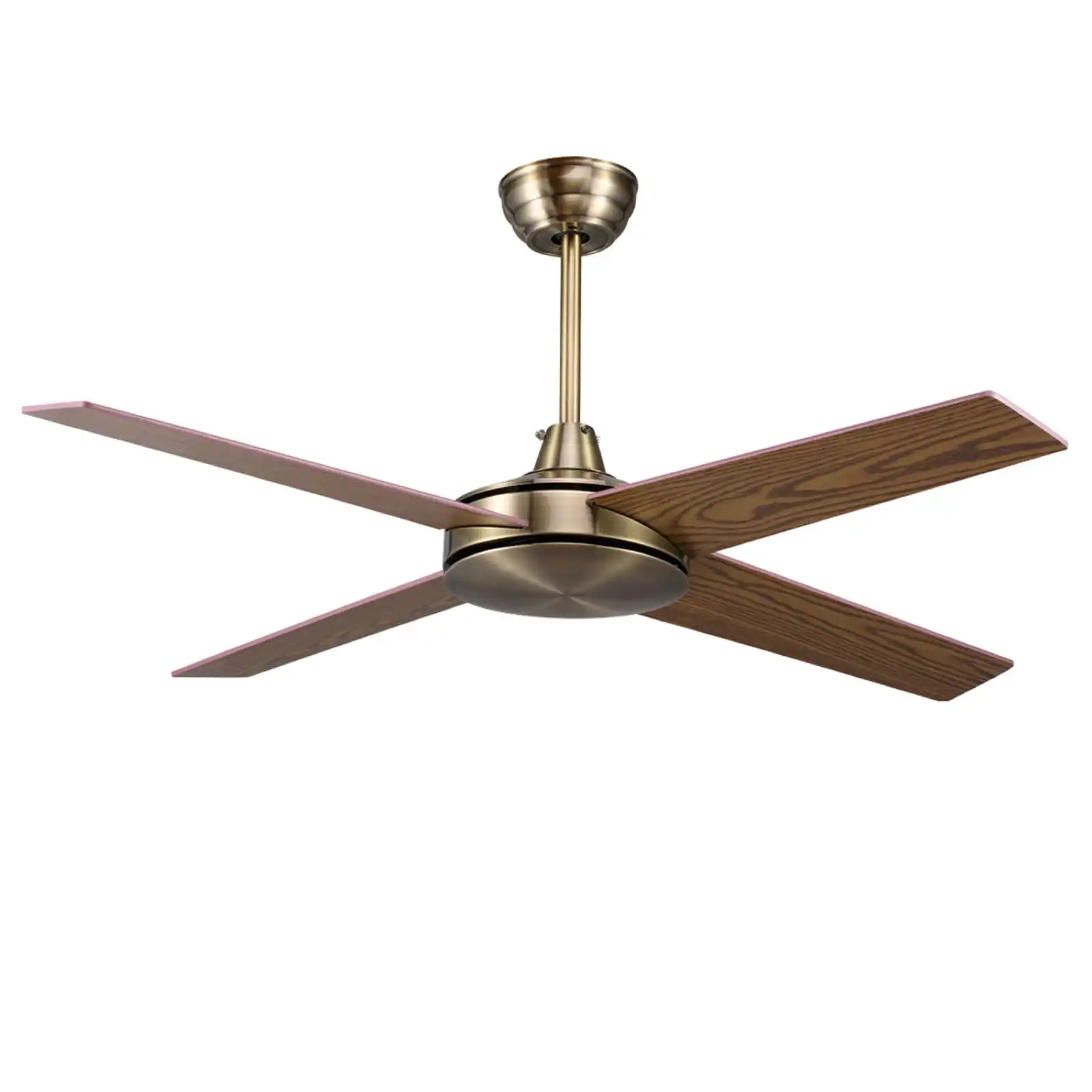 Viviendo 52 Inch 4 Blade Ceiling Fan with 3 Speed Remote Control - Brown