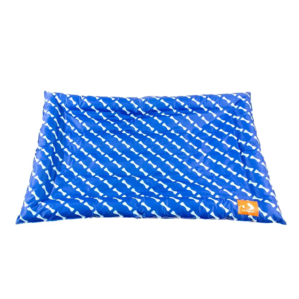 Furbulous Pet Cooling Bed Dog or Cat Non-Toxic Cooling Mat for Summer Rectangular 70cm x 114cm - Blue