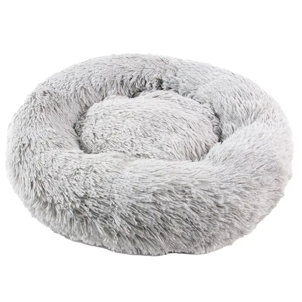 Furbulous Calming Dog or Cat Bed in Light Grey - Xlarge - 80cm Diameter