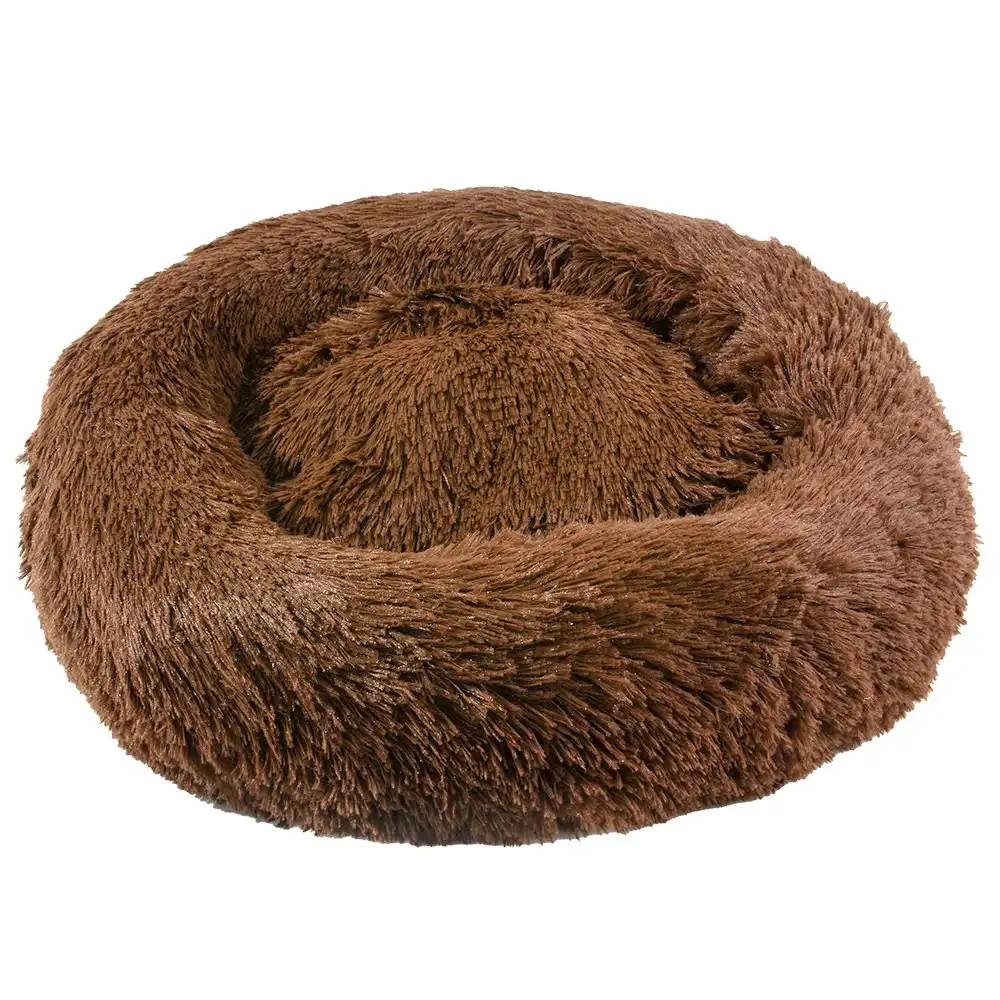 Furbulous Calming Dog or Cat Bed in Brown - Large 70cm x 70cm