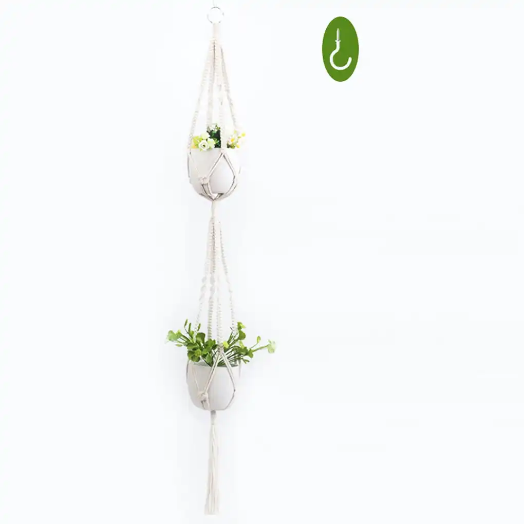 4??Hanging Planter Basket Macrame Plant Flower Pot Holder Hanger Hemp Rope Braided 16#