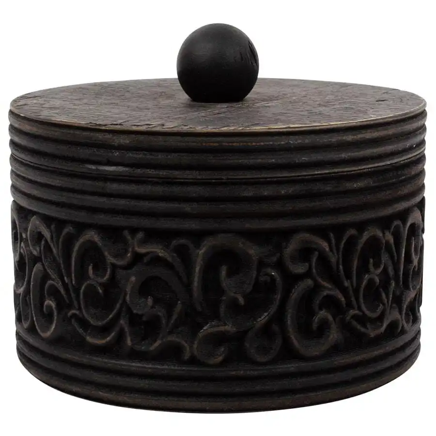 Willow & Silk Vintage Wooden Carved Trinket Box