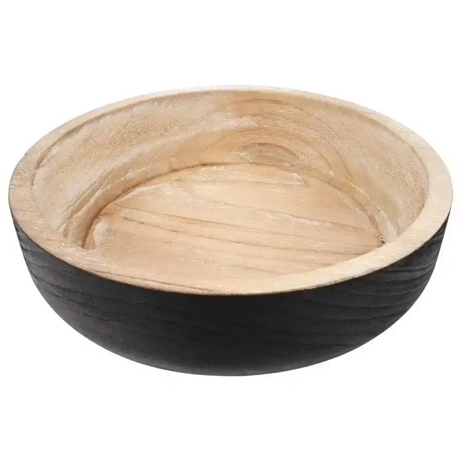 Willow & Silk Round Wooden Dining Table Decorative Bowl