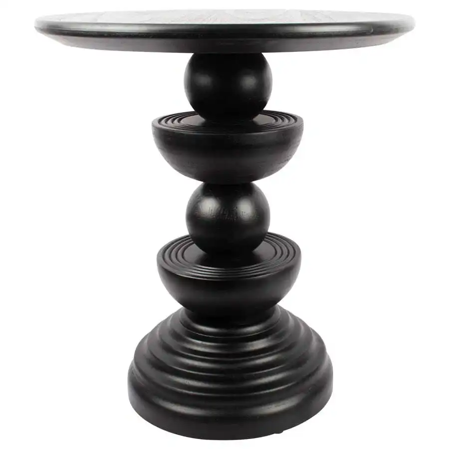 Round Small Designer Black Coffee Table
