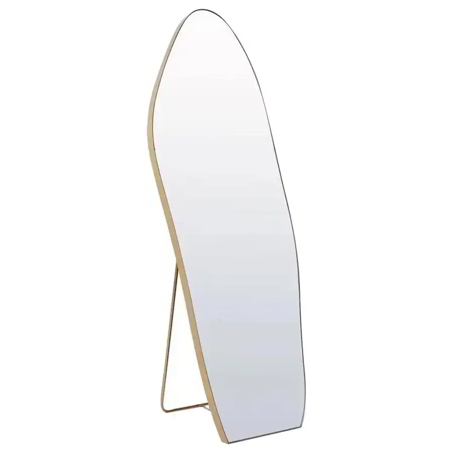 Jumbo Gold-Frame Floor Mirror w/Stand 160 cm