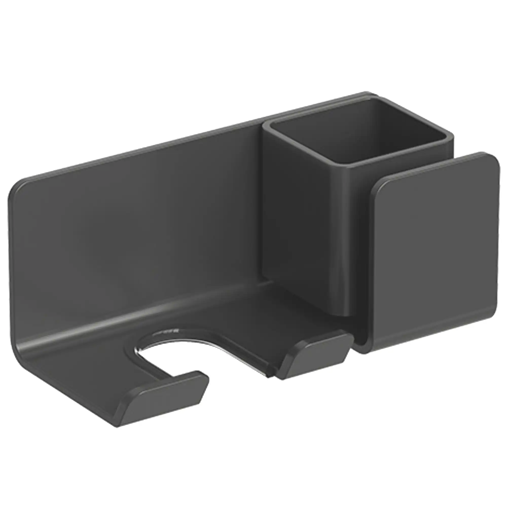 Hair Dryer Holder Caddy Aluminium Alloy Wall Mounted Bathroom Storage Shelf Rust Free - Carbon Grey