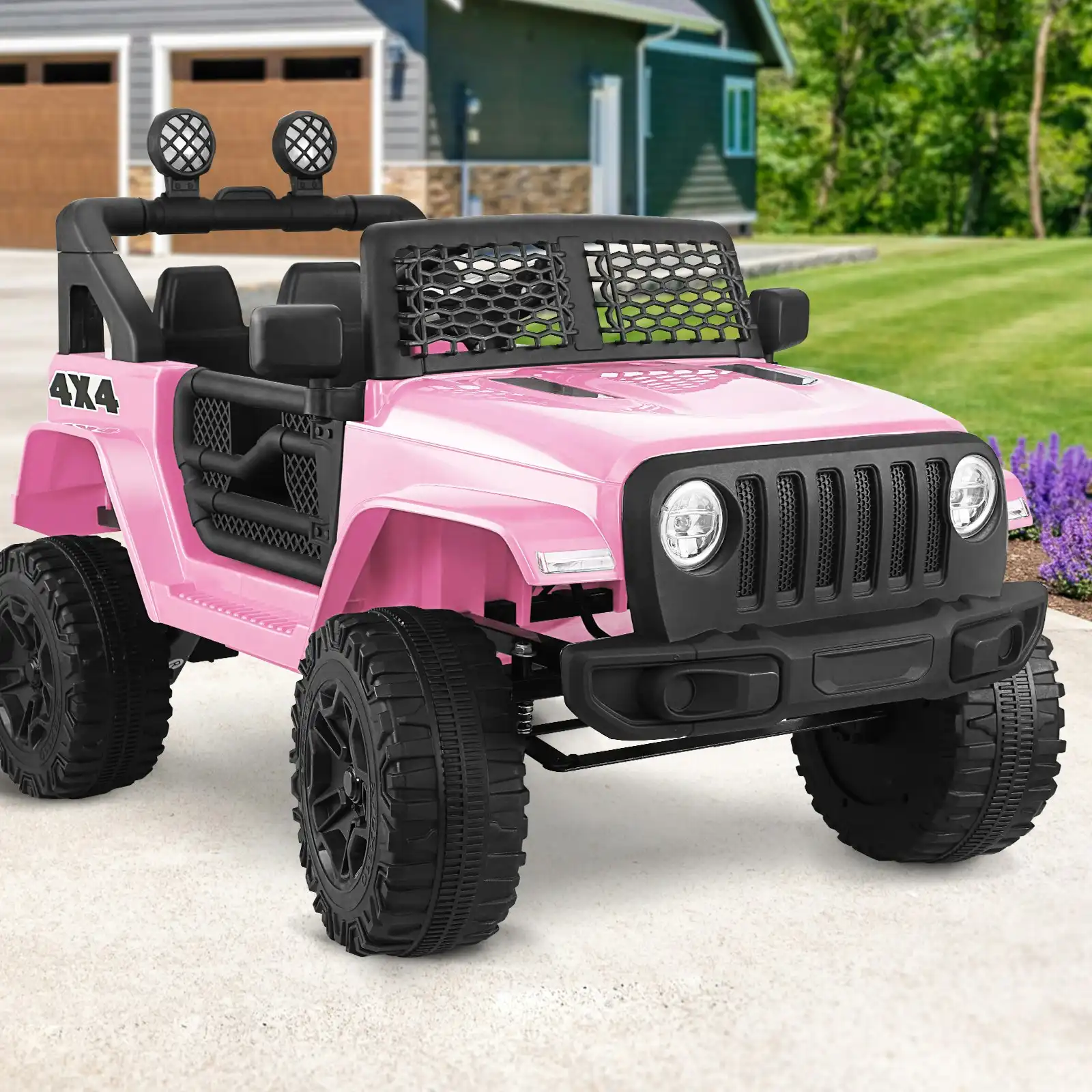 Mazam Kids Ride On Car Jeep Pink Electric Vehicle Toy Remote Cars Gift 12V LED Light