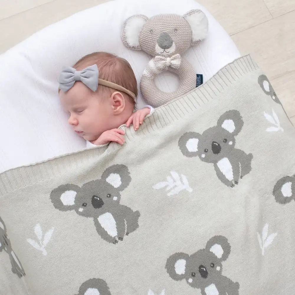 Living Textiles | Australiana Baby Blanket - Koala/Grey