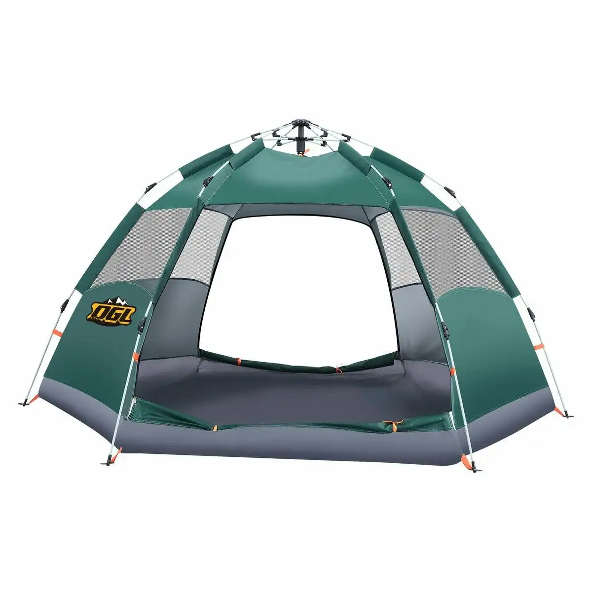 OGL 4 Man Beach Tent Shelter Instant Pop Up Camping Family Dome Sun Shade Hiking Picnic Outdoor 240x240x135cm Green