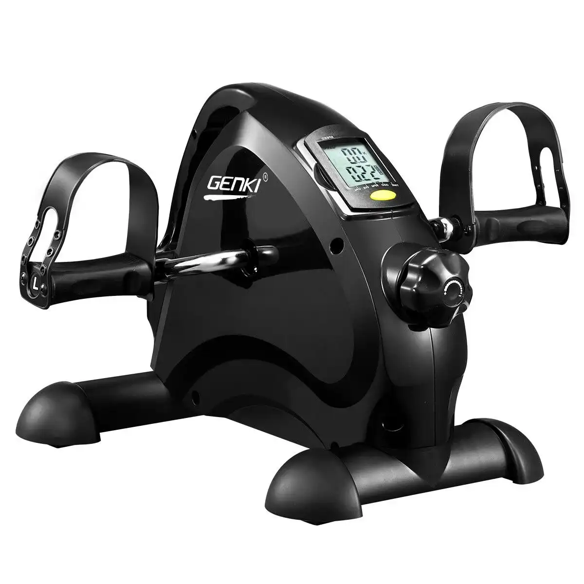 Genki  Mini Exercise Bike Pedal Exerciser Home Gym Fitness Trainer with Adjustable Resistance Black