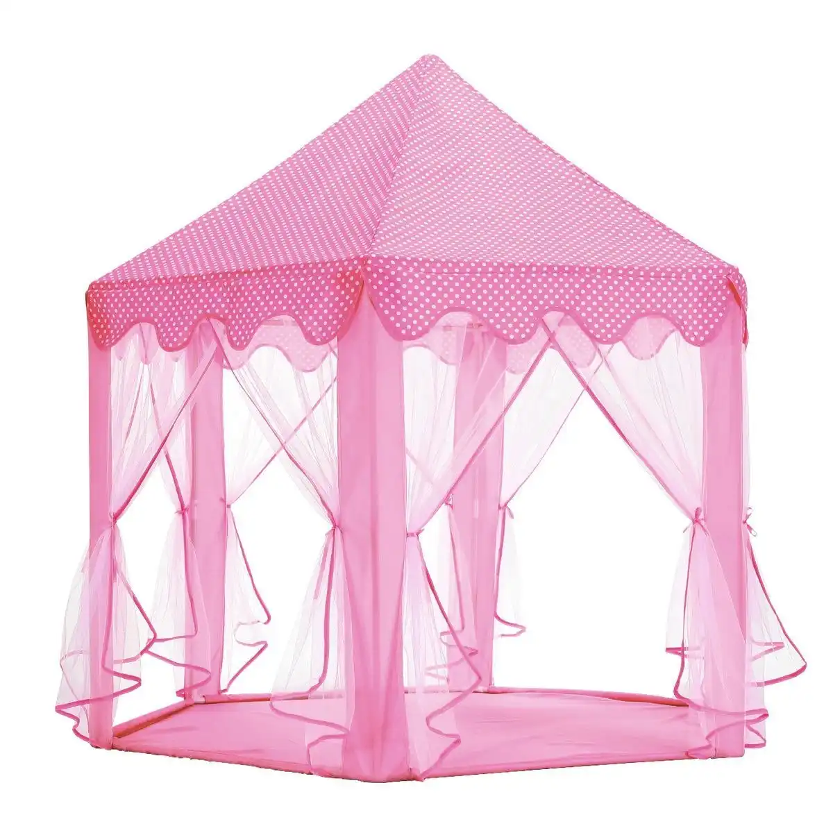 Ausway Kids Princess Castle Play Tent Hexagonal Play House Outdoor Indoor Playhouse Pink