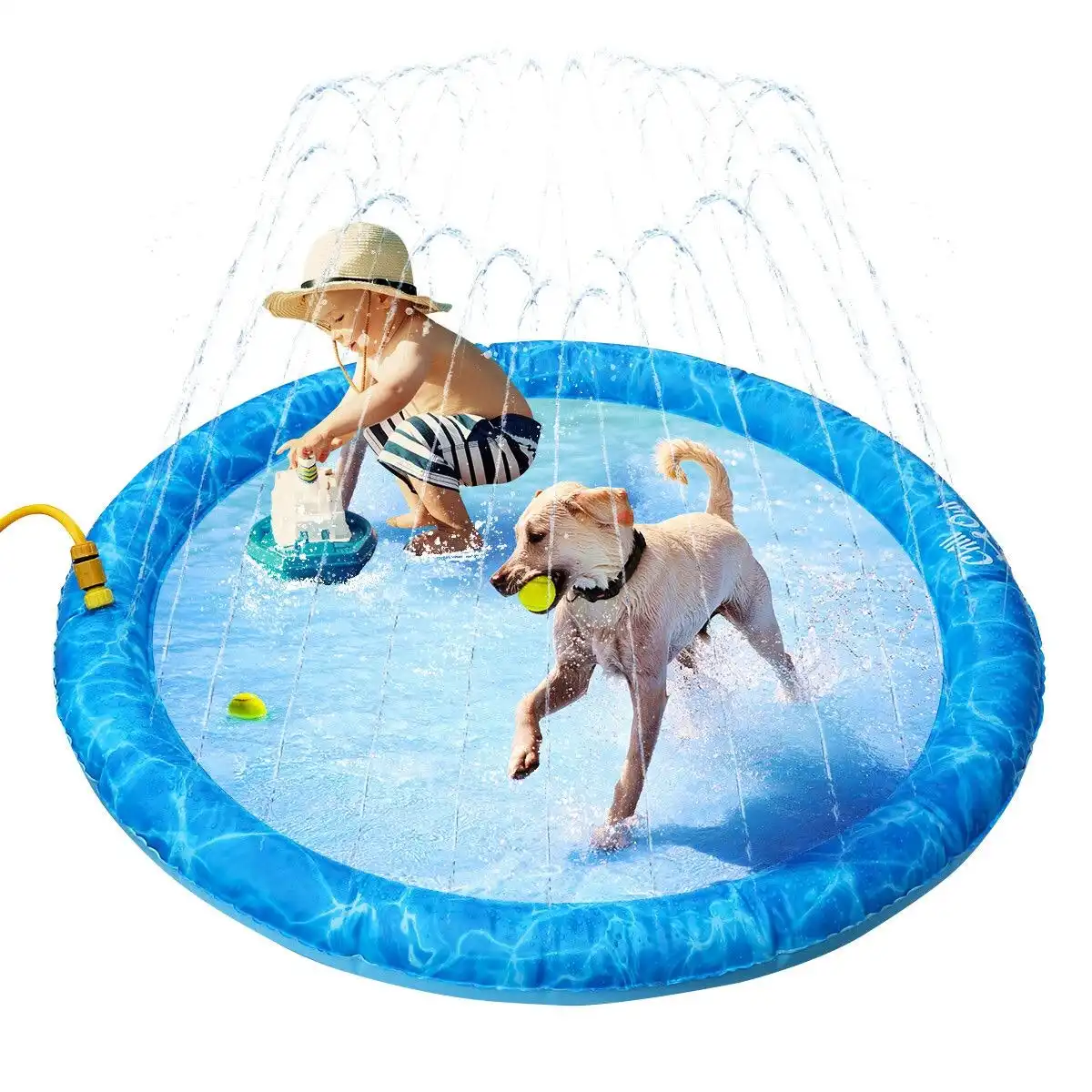 AFP Pet Mat  Dog Sprinkler Splash Swimming Paddling Pool  Outdoor Water Play Spray Toy 130cm