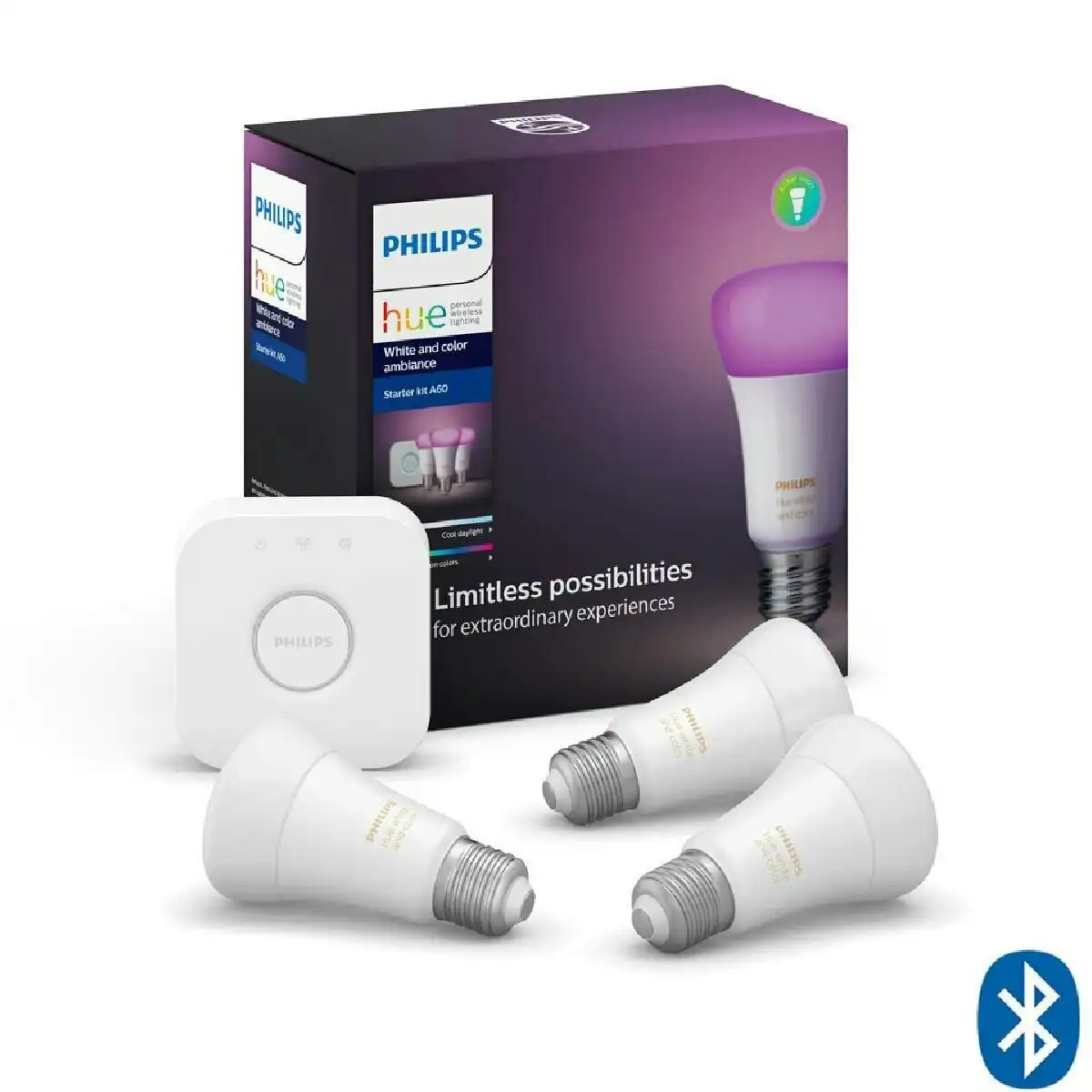 Philips Hue White Colour Ambiance E27 Starter Kit With Bluetooth