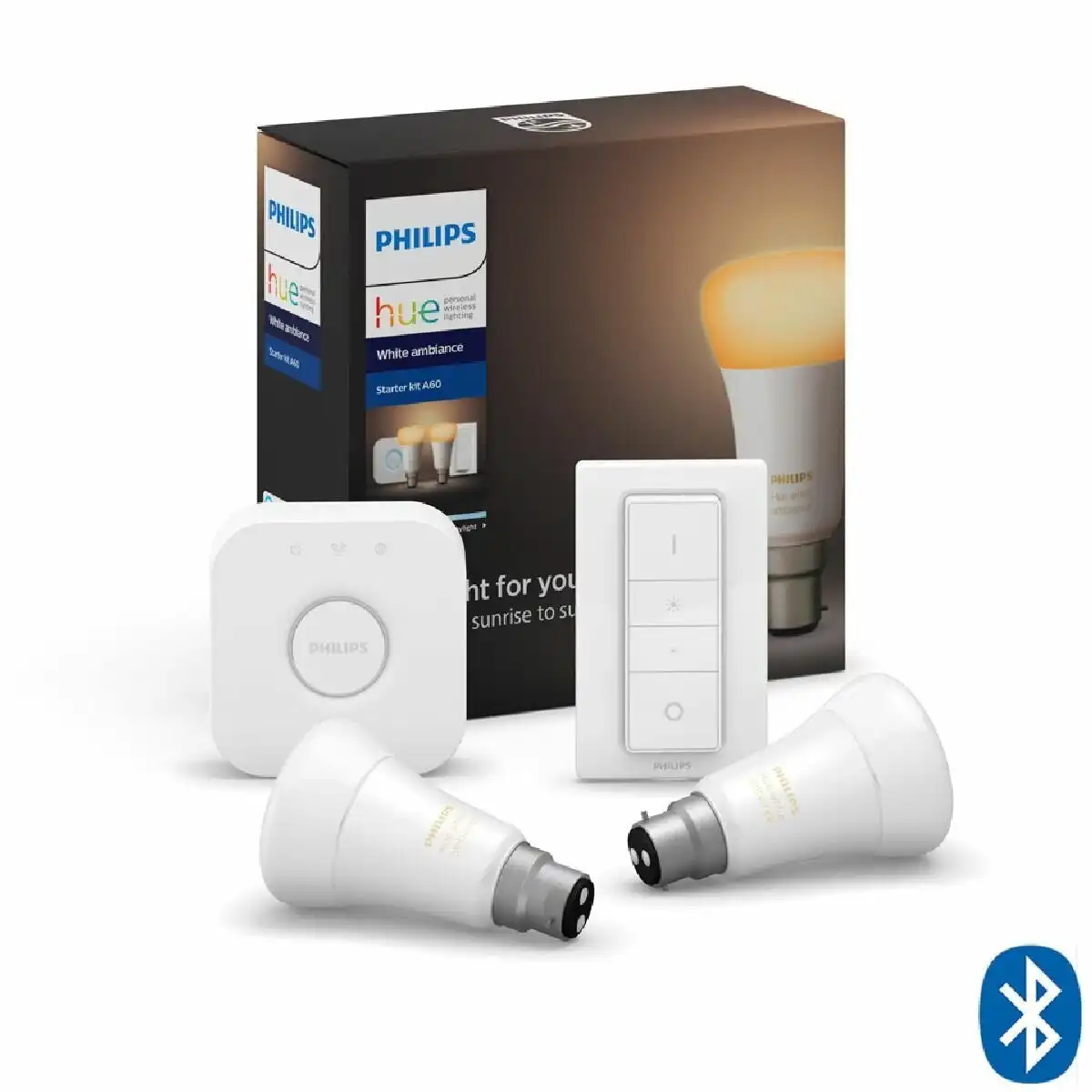 Philips Hue B22 White Ambiance Starter Kit With Bluetooth