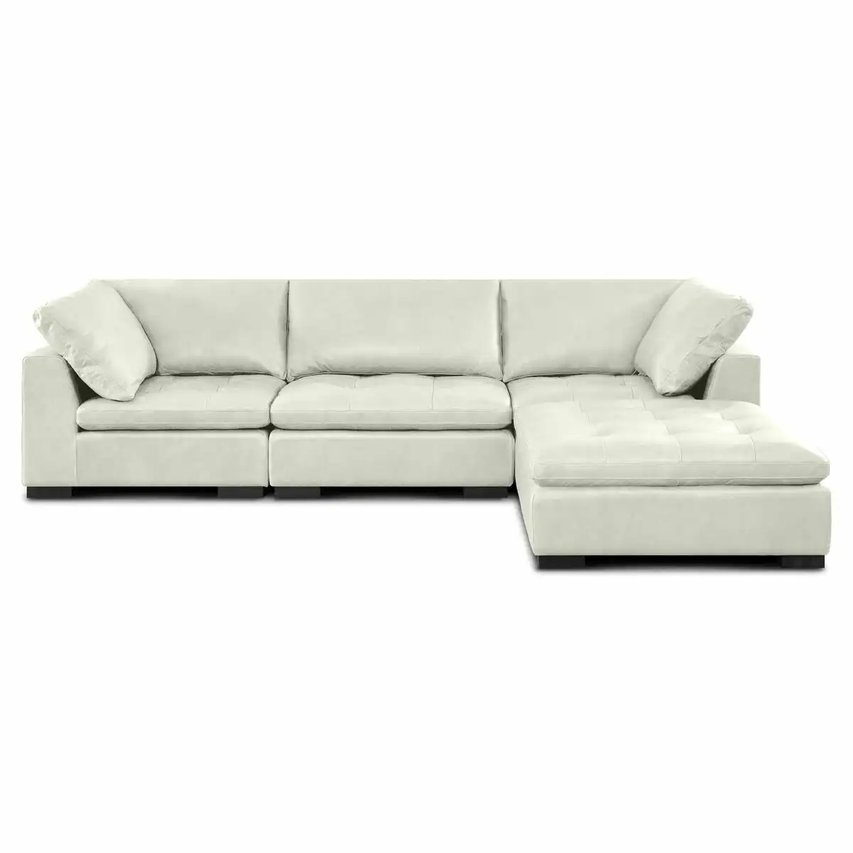 Kalona Milan Three Seater White Leather Lounge