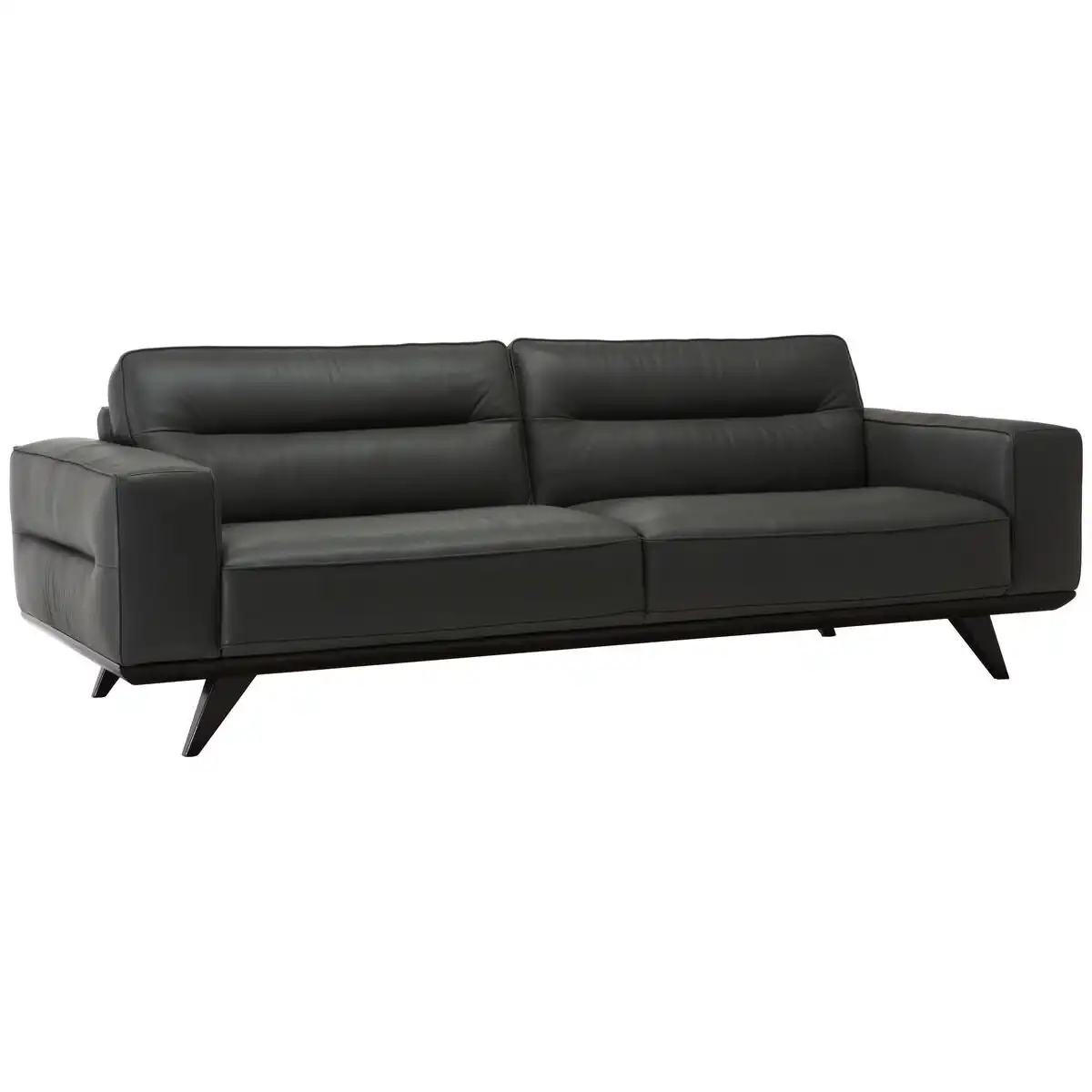Natuzzi Editions Adrenalina Black Leather Sofa 3 Seater