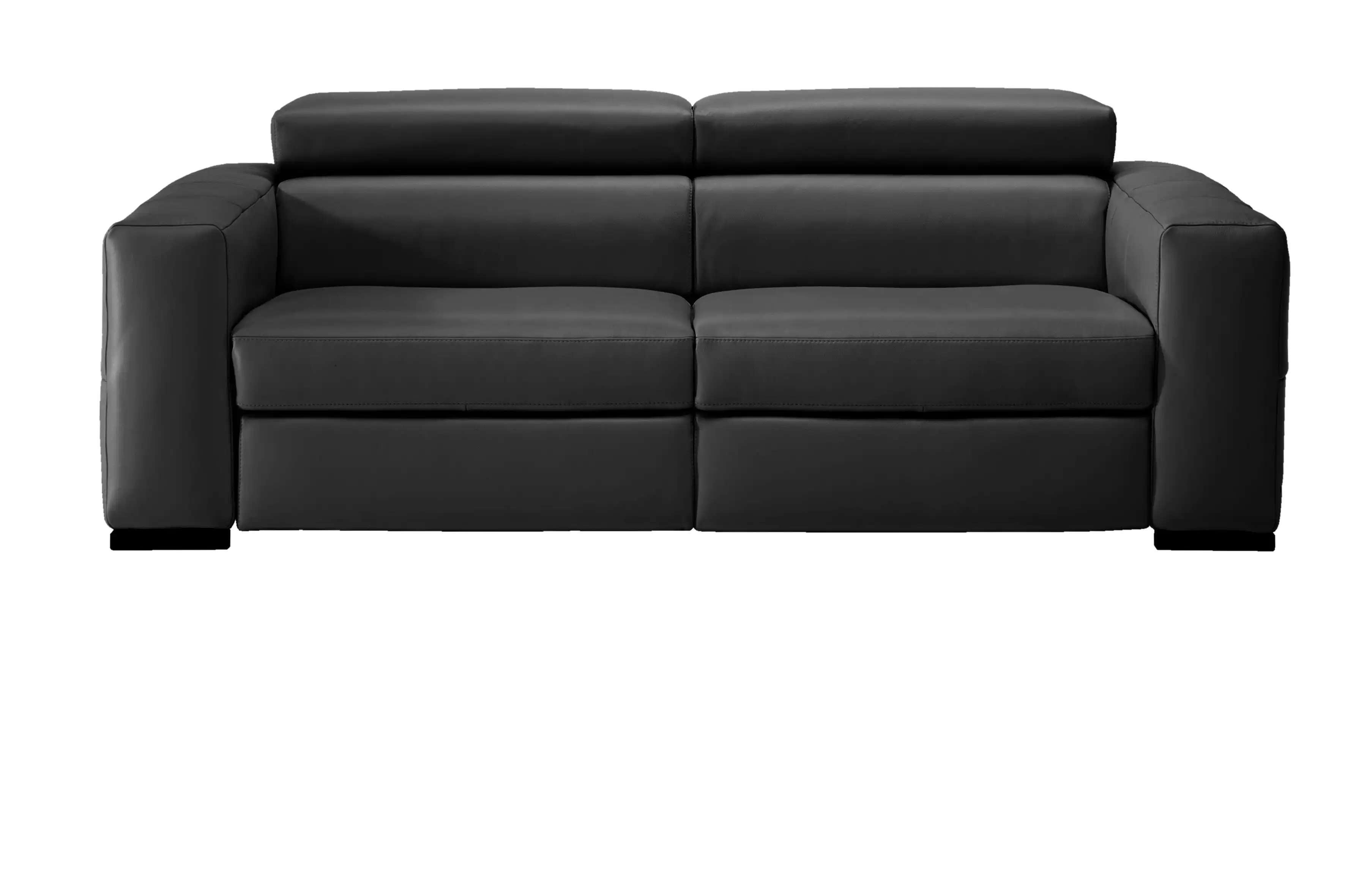 Natuzzi Editions Click Charcoal Leather Reclining Sofa