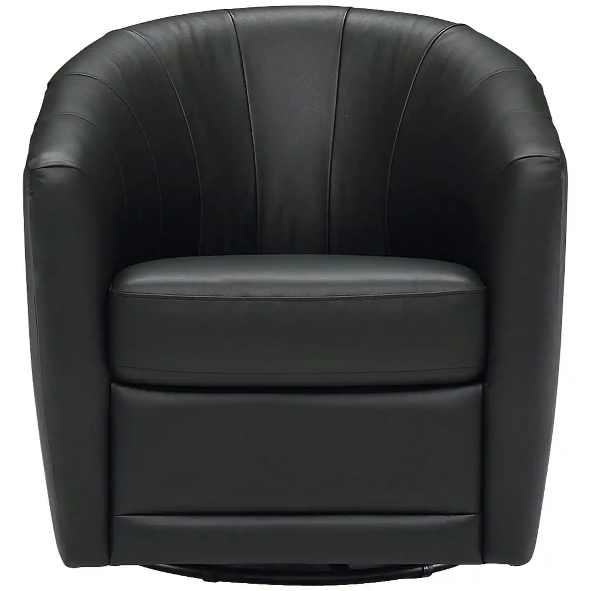 Natuzzi Editions Giada Black Leather Swivel Chair