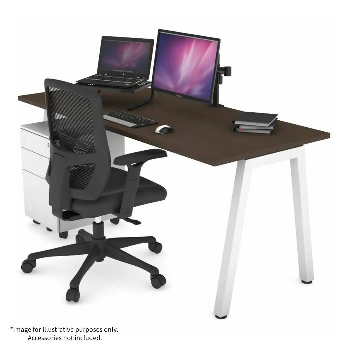 Jason.L 1200 x 700 Quadro A Leg Home Office Desk - Wenge