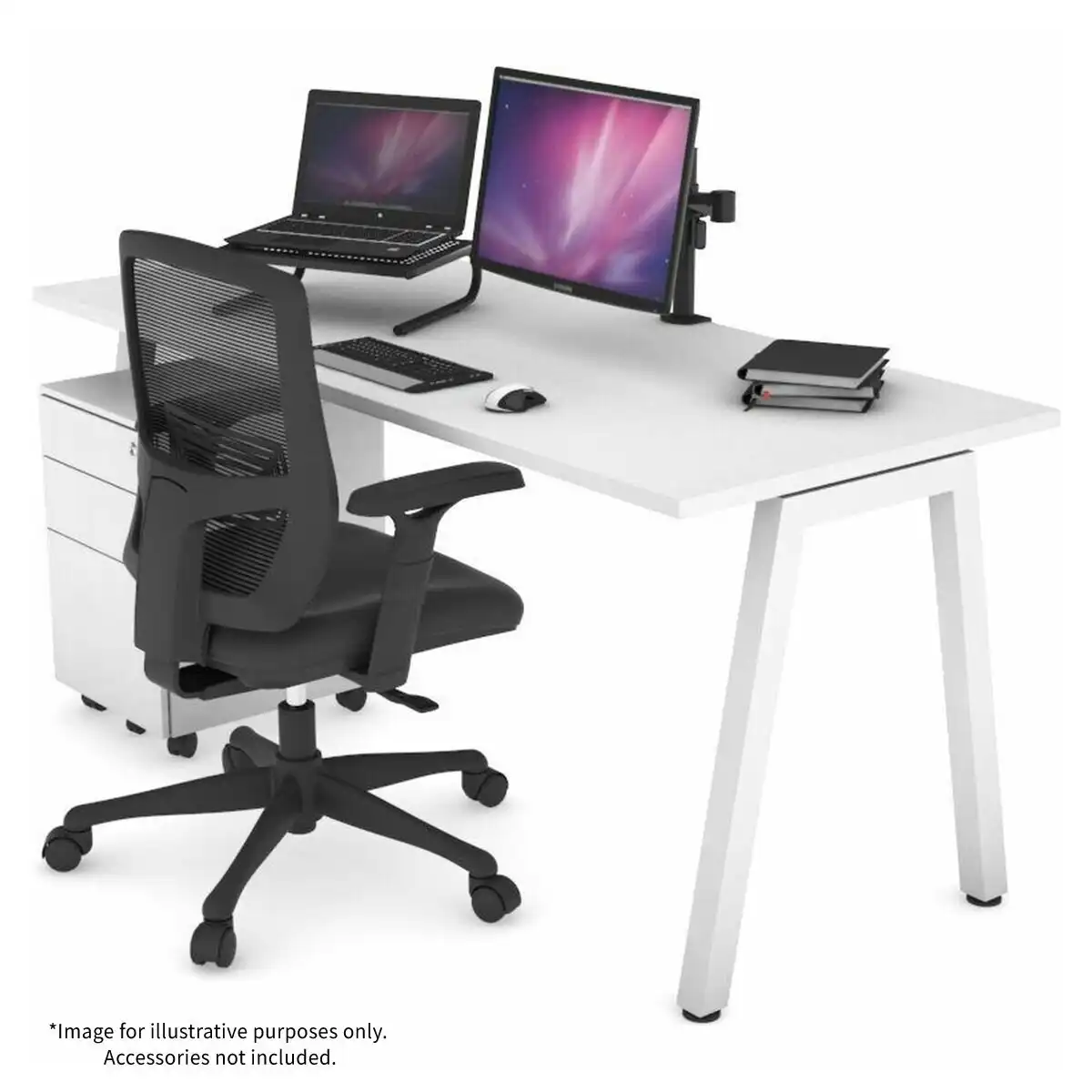 Jason.L 1200 x 700 Quadro A Leg Home Office Desk - White