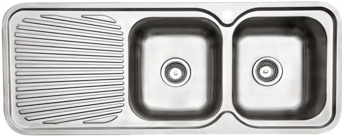 Arc Double Bowl Left Hand Drainer Inset Sink