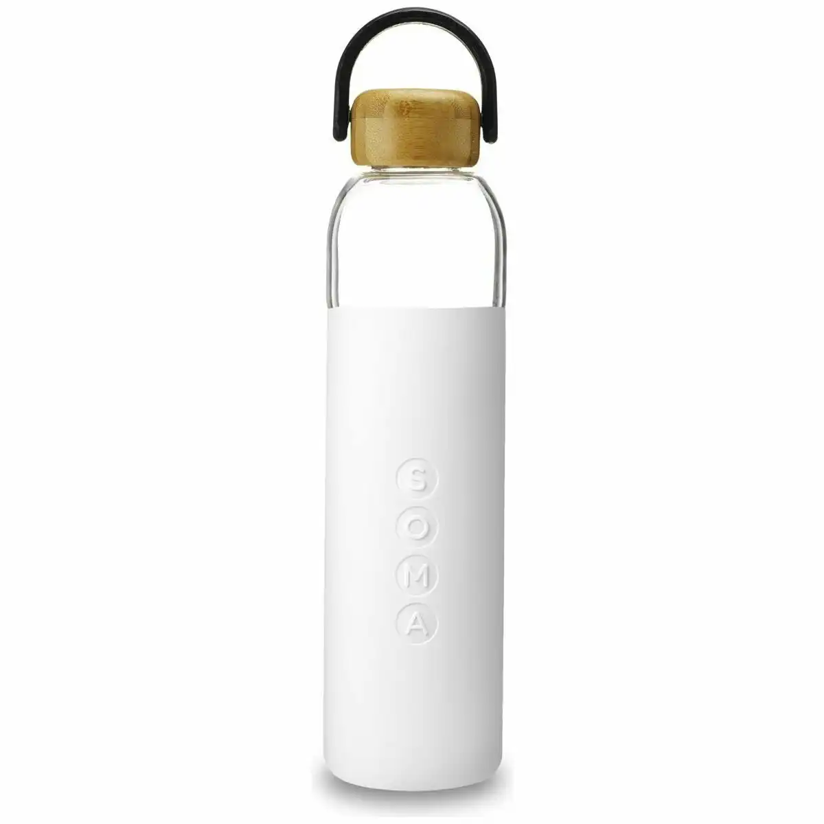 Soma 700ml Glass Water Bottle White