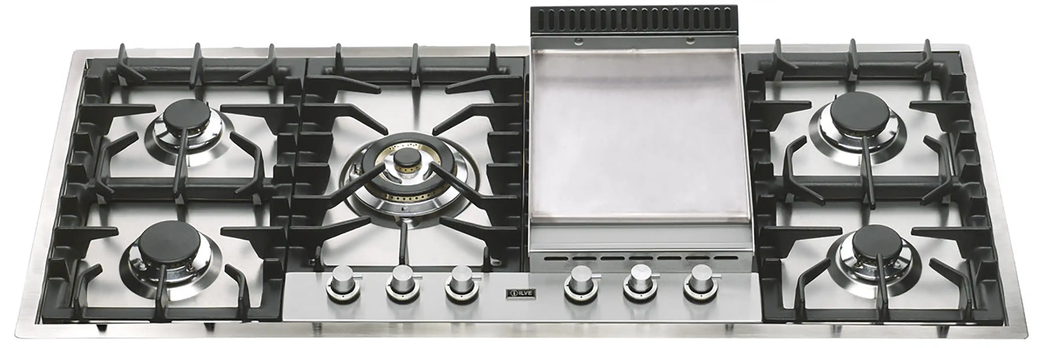 Ilve 120cm Flushline Natural Gas Cooktop with Tepanyaki Plate