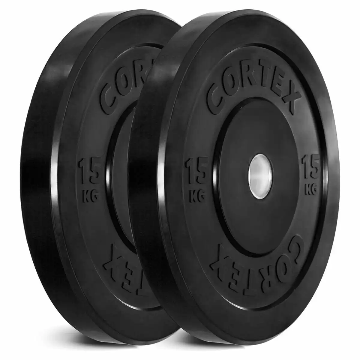 Cortex Black 15kg Bumper Plate Pair