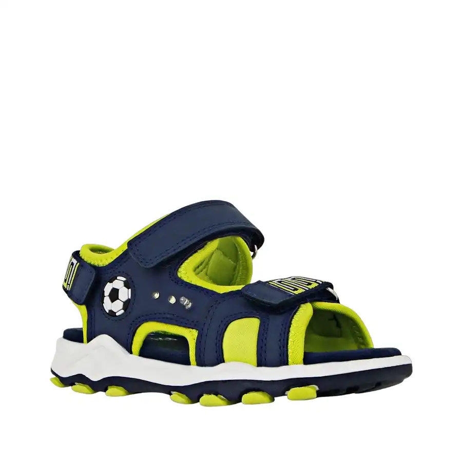 Kids Lightning Bolt Boys Dax Navy/Lime Strap Sandals
