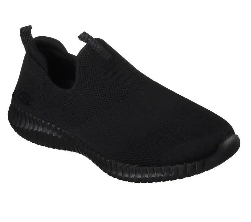 Mens Skechers Elite Flex - Wasick Wide Fit Black/Black Walking Shoes