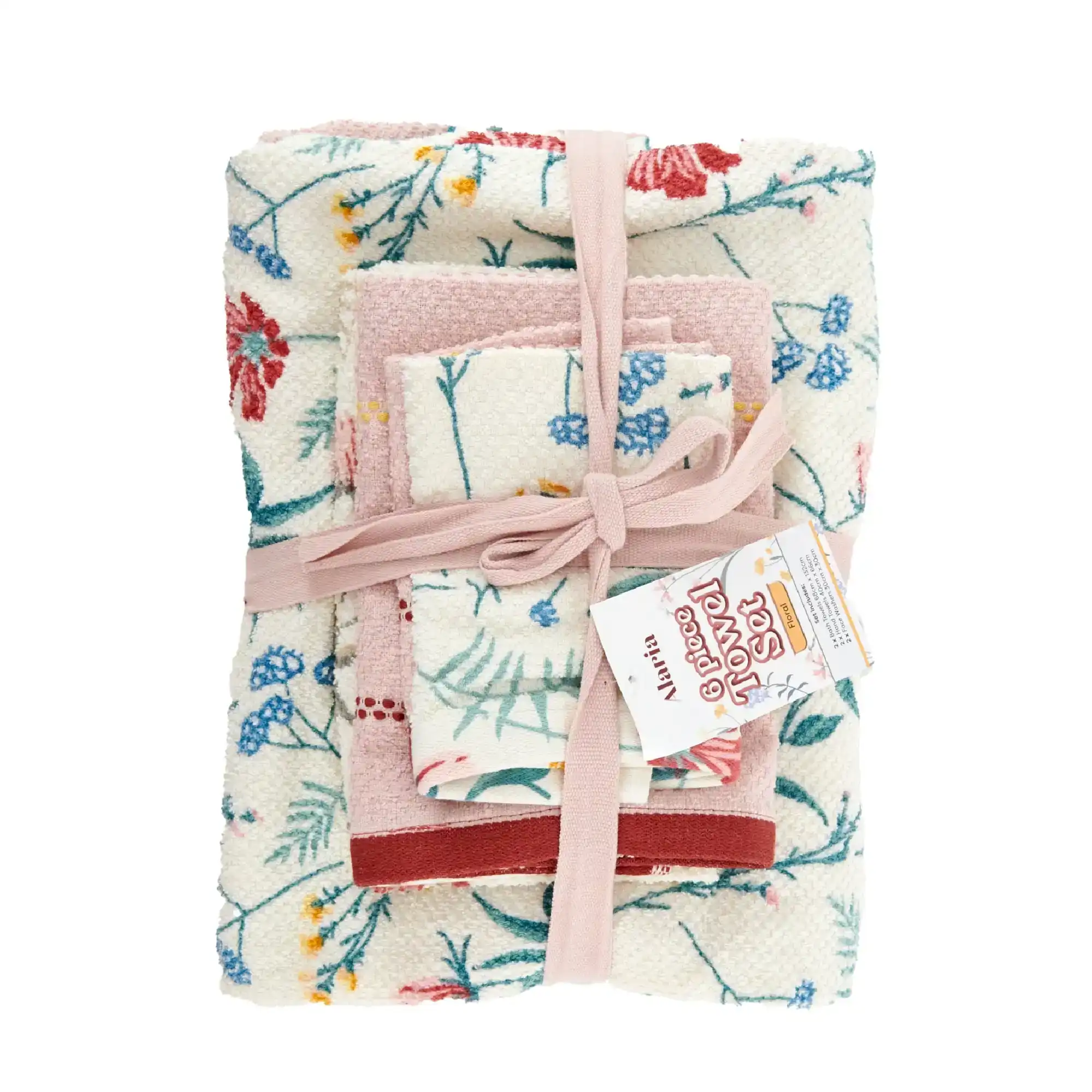 Alaria 6-Piece Towel Set, Floral