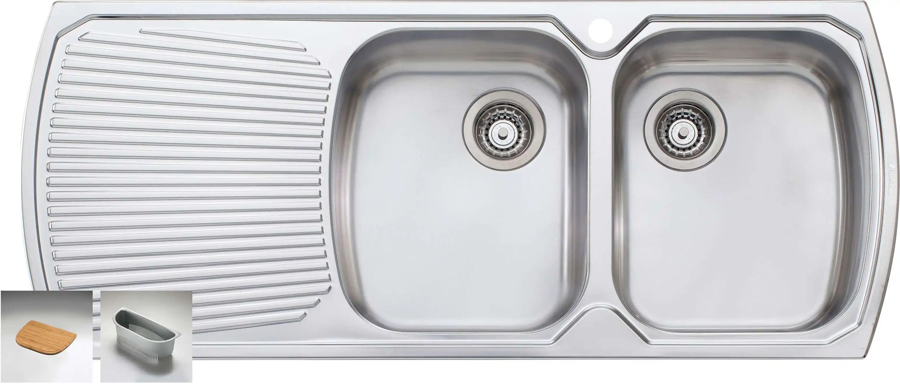 Oliveri Monet Double Right Hand Bowl Inset Sink With Drainer MO772