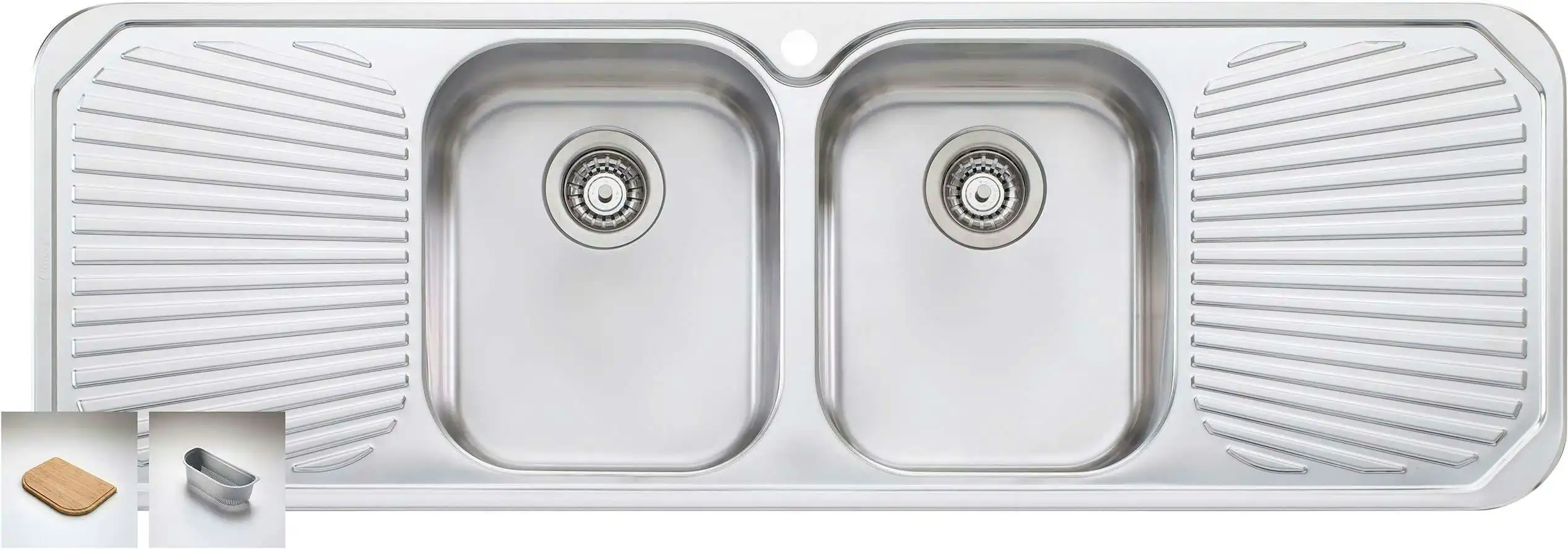 Oliveri Petite Double Bowl Inset Sink With Double Drainer PE353