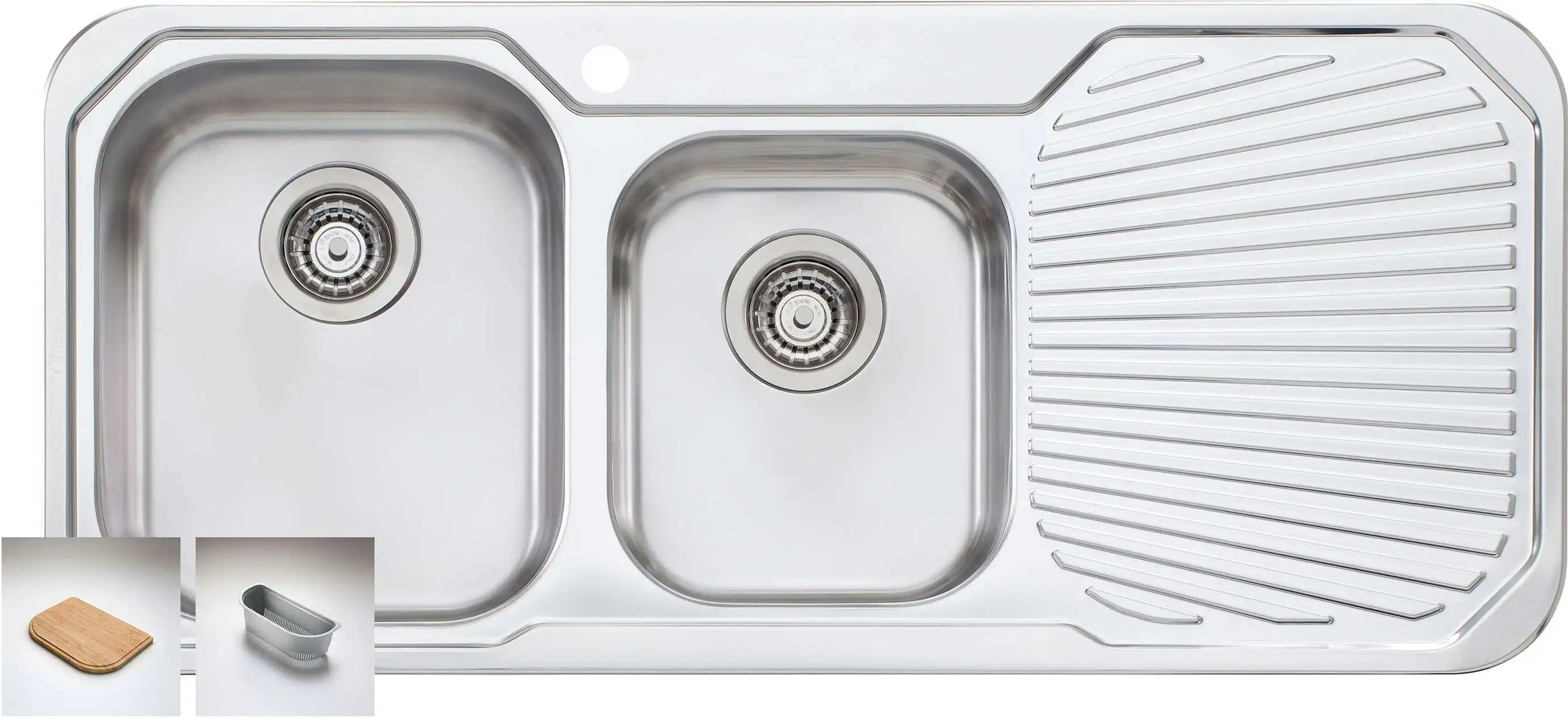 Oliveri Petite 1 & 3/4 Double Left Hand Bowl Inset Sink With Drainer PE311
