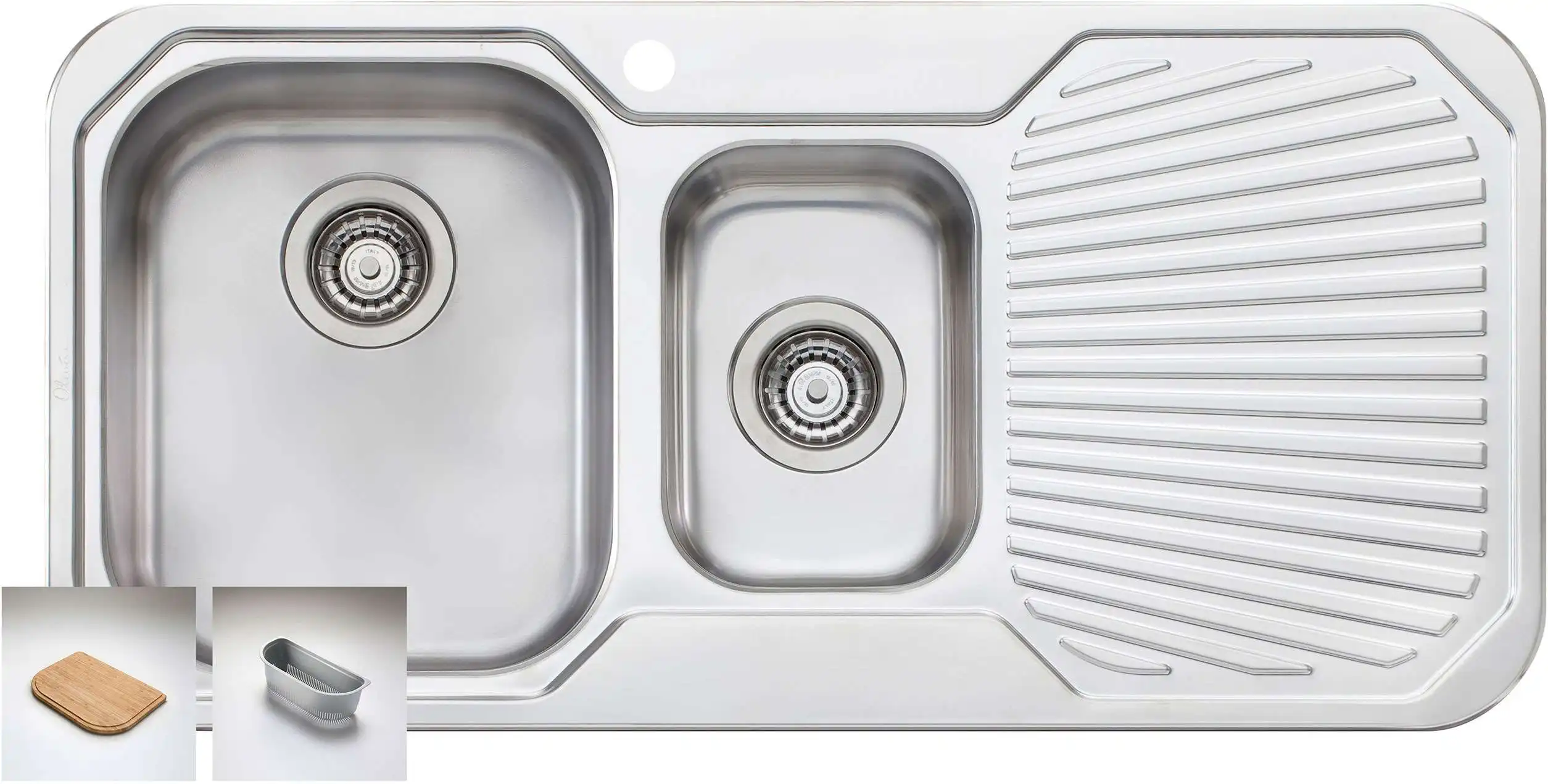 Oliveri Petite 1 & 1/2 Double Left Hand Bowl Inset Sink With Drainer PE301