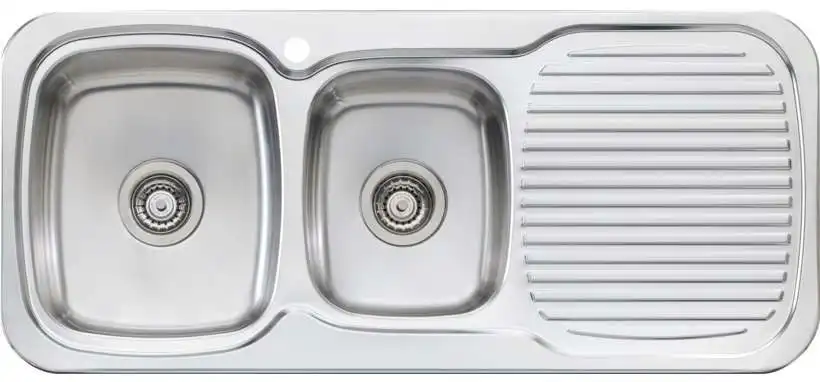 Oliveri LakeLand 1 & 3/4 Double Left Hand Bowl Inset Sink With Drainer LL136