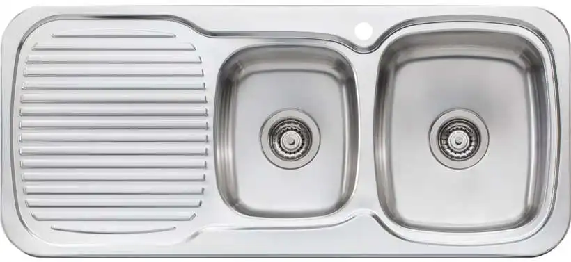 Oliveri LakeLand 1 &amp; 3/4 Double Right Hand Bowl Inset Sink With Drainer LL137