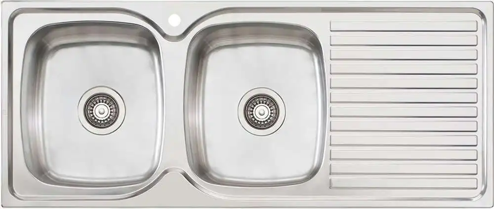 Oliveri Endeavour Double Left Hand Bowl Inset Sink With Drainer EE71