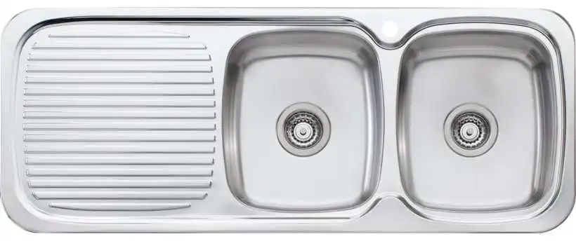 Oliveri LakeLand Double Right Hand Bowl Inset Sink With Drainer LL157